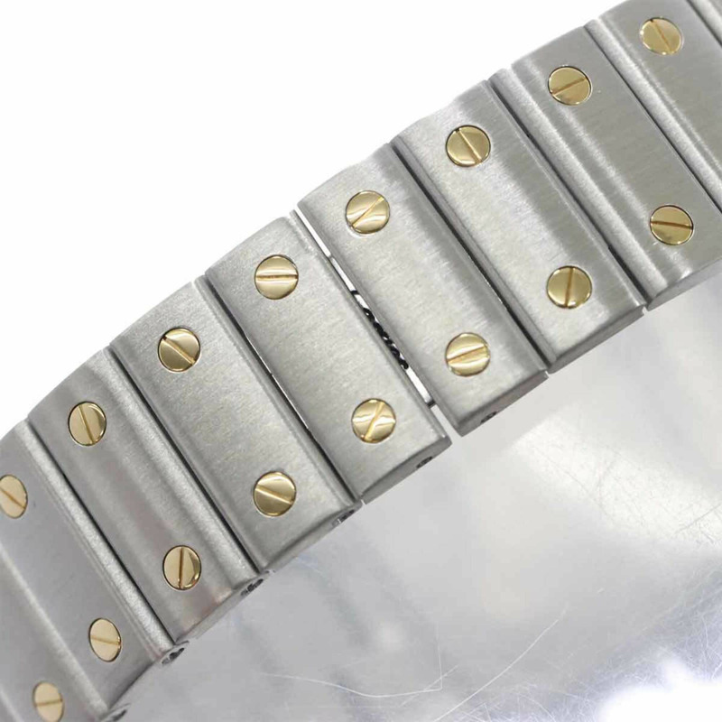 卡地亞 Santos Galbee LM Chronoreflex 萬年曆雙色 W20042C4 男士腕錶 日期顯示 象牙色 YG 黃金 石英-5