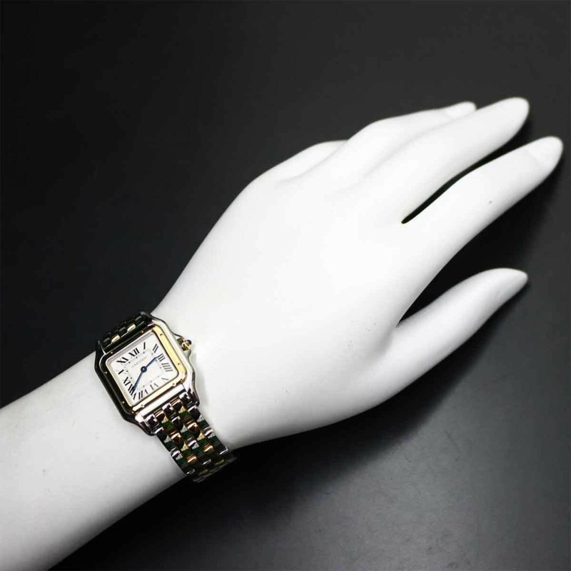 卡地亞 Panthère de W2PN0007 女士腕錶，18K 黃金和銀，石英機芯。-3