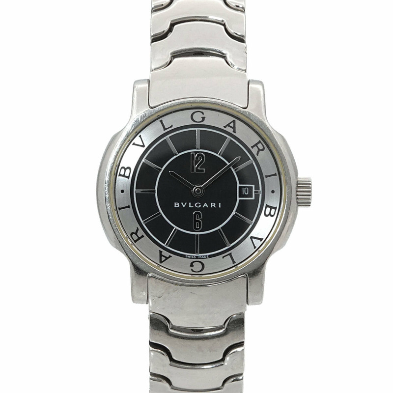 寶格麗 (Bulgari) Solo Tempo ST29S 女士腕錶，日期顯示，黑色，石英錶-0