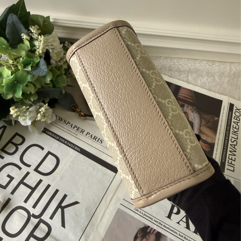 Interlocking G 迷你手提/斜背托特包(燕麥色)-5