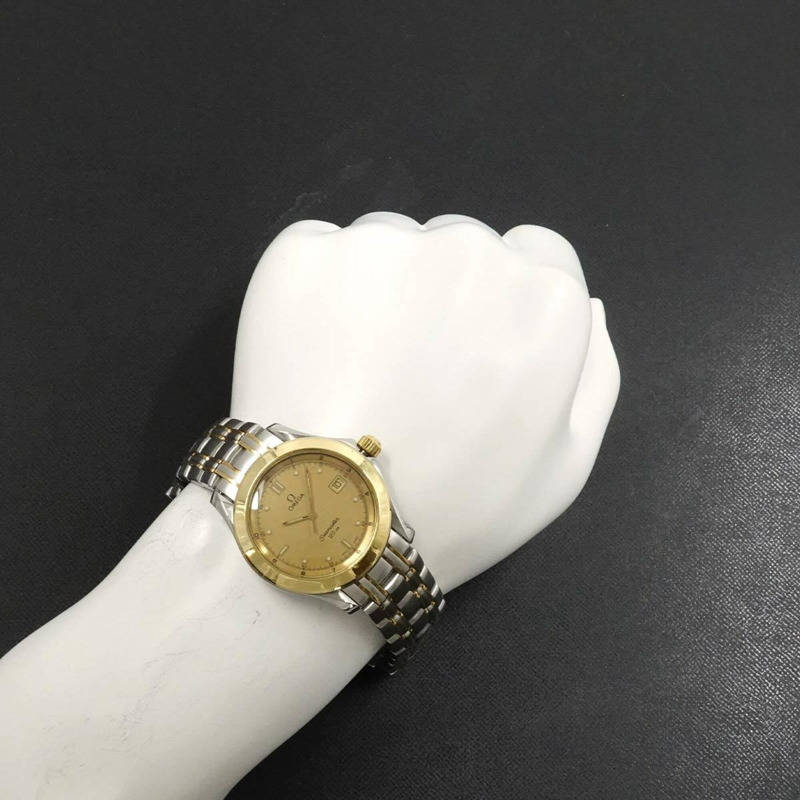 歐米茄海馬系列120 2311 10 雙色男士腕錶，日期顯示，黃金（YG），石英錶-2