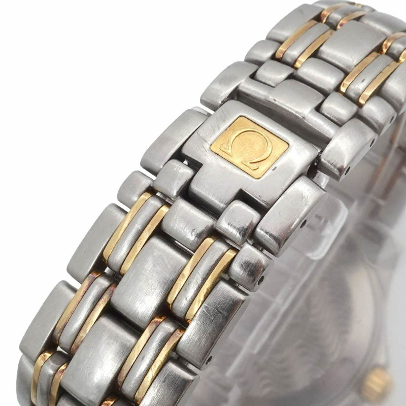 歐米茄海馬系列120 2311 10 雙色男士腕錶，日期顯示，黃金（YG），石英錶-5