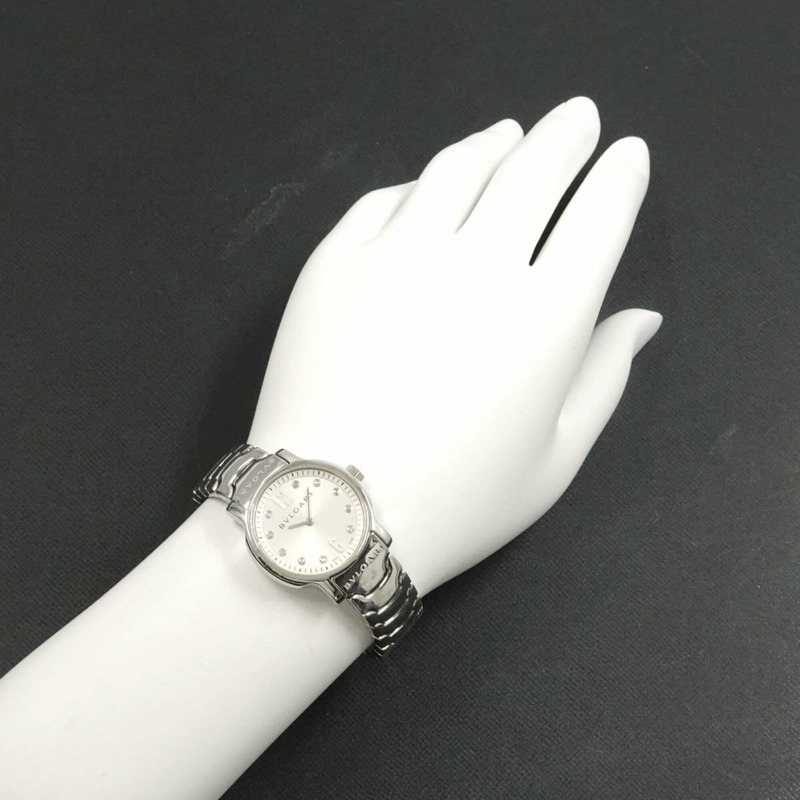 寶格麗 BVLGARI Solo Tempo ST29S 10P 鑽石女士腕錶 日期銀色 石英 tempo-2