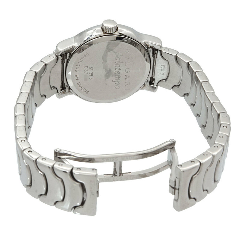 寶格麗 BVLGARI Solo Tempo ST29S 10P 鑽石女士腕錶 日期銀色 石英 tempo-3