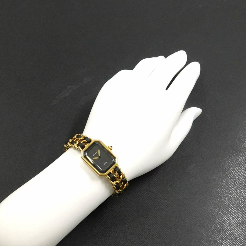 香奈兒 Premiere H0001 女士腕錶，M 碼，黑色和金色，石英機芯。-2