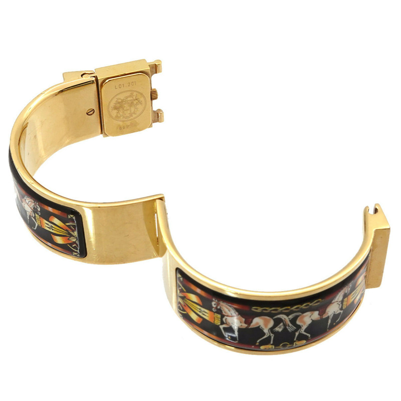 愛馬仕 HERMES Loquet LO1 201 手鐲腕錶 女士腕錶 琺瑯彩金石英錶-3