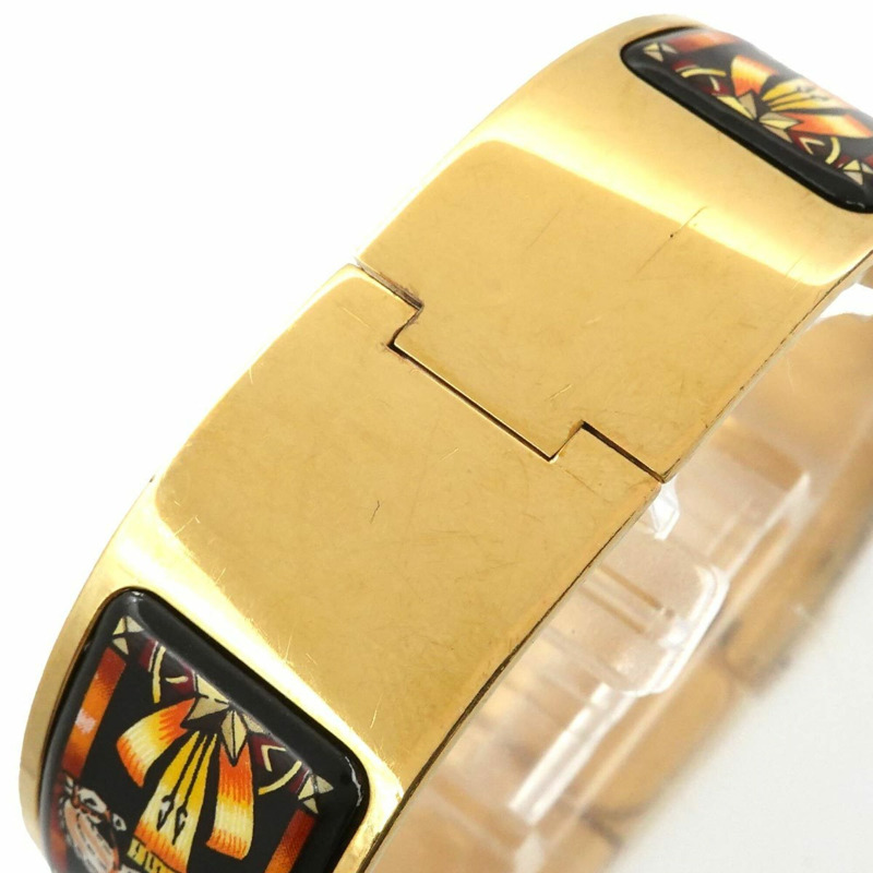 愛馬仕 HERMES Loquet LO1 201 手鐲腕錶 女士腕錶 琺瑯彩金石英錶-5