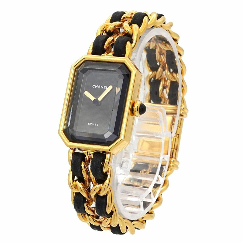 香奈兒 Premiere H0001 女士腕錶，M 碼，黑色和金色，石英機芯。-1