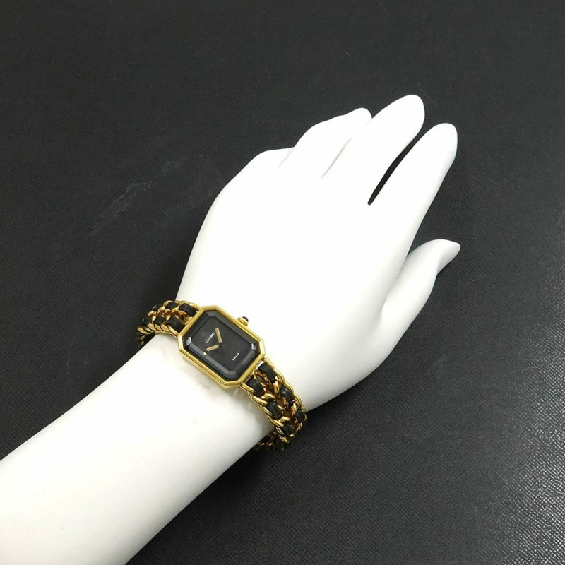 香奈兒 Premiere H0001 女士腕錶，M 碼，黑色和金色，石英機芯。-2