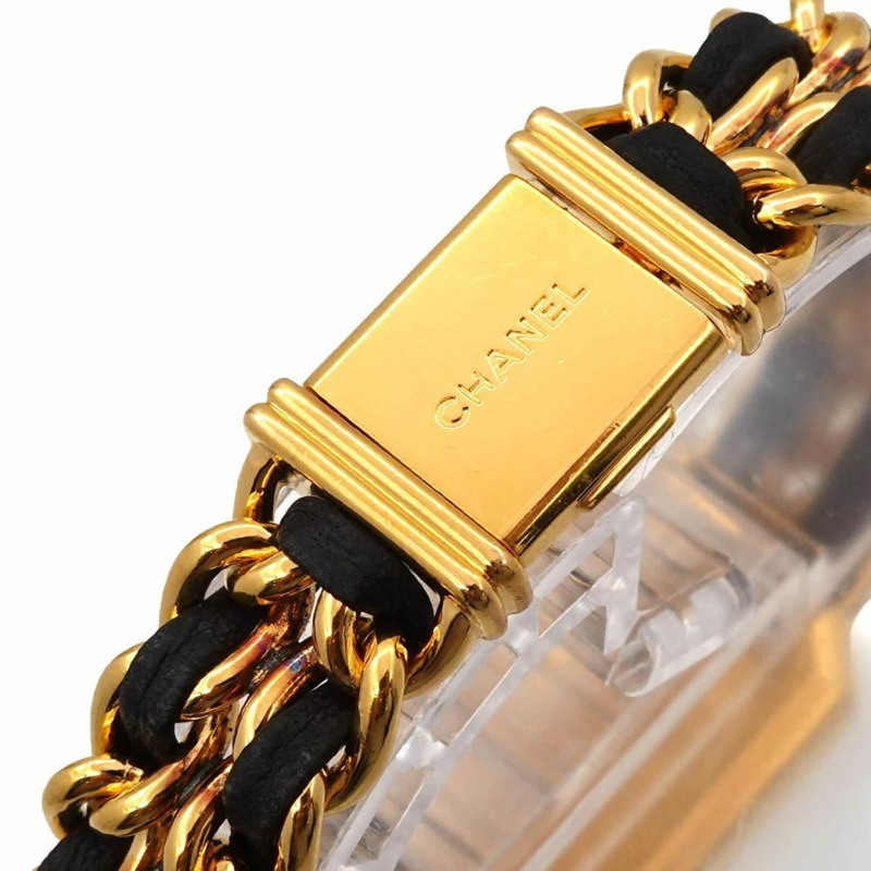 香奈兒 Premiere H0001 女士腕錶，M 碼，黑色和金色，石英機芯。-5