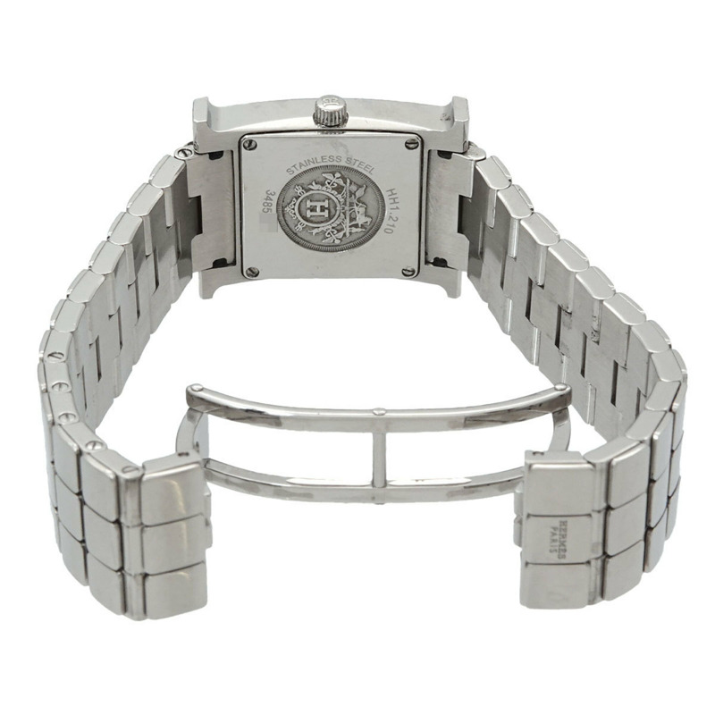 愛馬仕 H-Watch HH1 210 女士腕錶 12P 鑲鑽 白色錶殼 石英錶 H-4