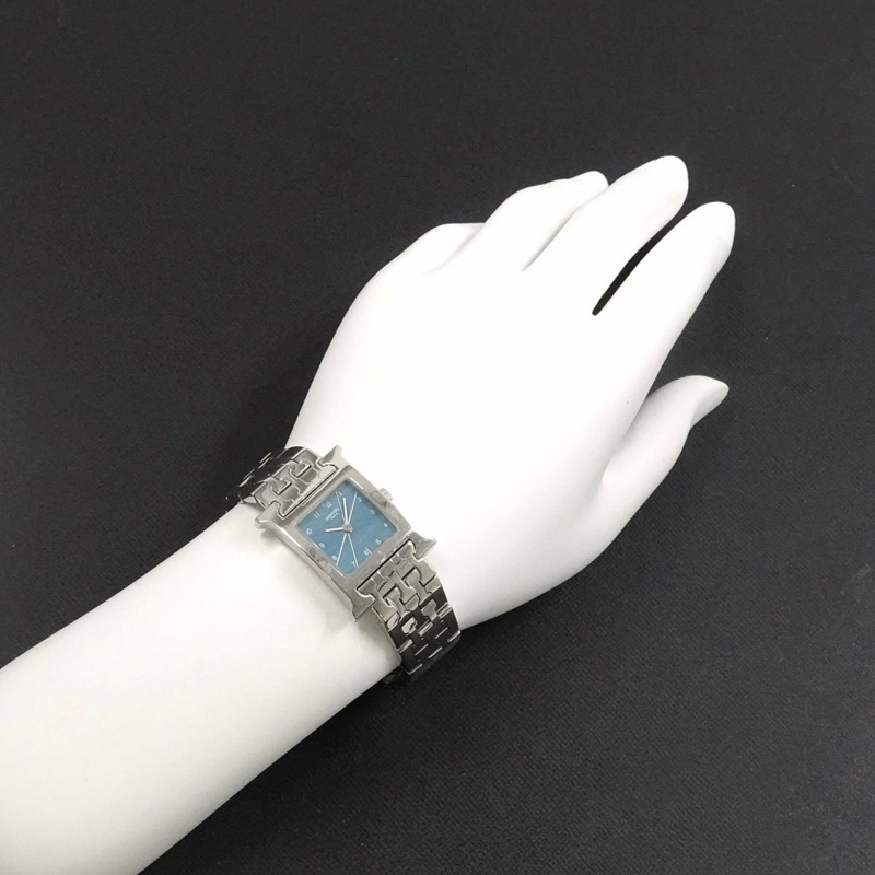 愛馬仕 H-Watch HH1 210 女士腕錶 藍色石英錶-3