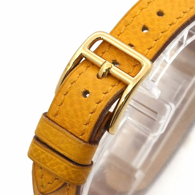 愛馬仕凱莉女士腕錶，白色石英錶，帶掛鎖-7