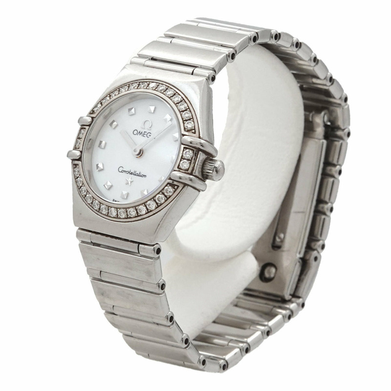 歐米茄星座系列迷你精選1465 71鑽錶圈女錶 白色錶殼 石英錶-1