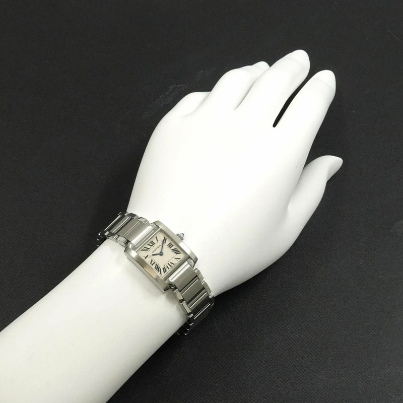 卡地亞 Tank Française SM W51008Q3 女士腕錶，象牙色，石英錶-2