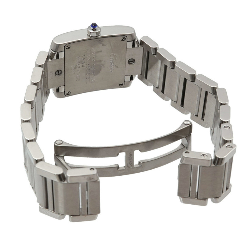 卡地亞 Tank Française SM W51008Q3 女士腕錶，象牙色，石英錶-3