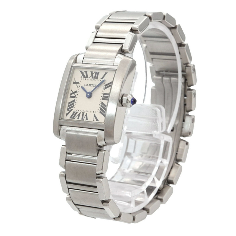 卡地亞 Tank Française SM W51008Q3 女士腕錶，象牙色，石英錶-1