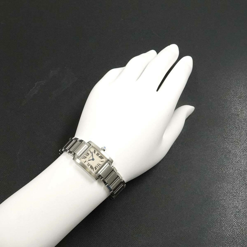 卡地亞 Tank Française SM W51008Q3 女士腕錶，象牙色，石英錶-2