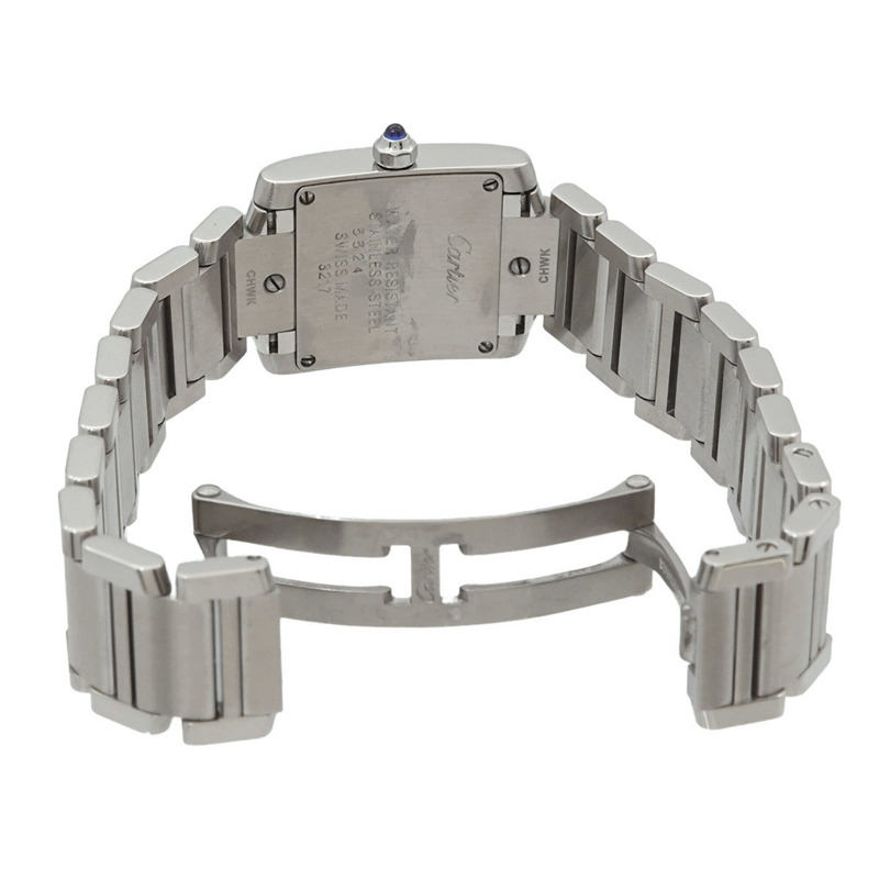 卡地亞 Tank Française SM W51008Q3 女士腕錶，象牙色，石英錶-3