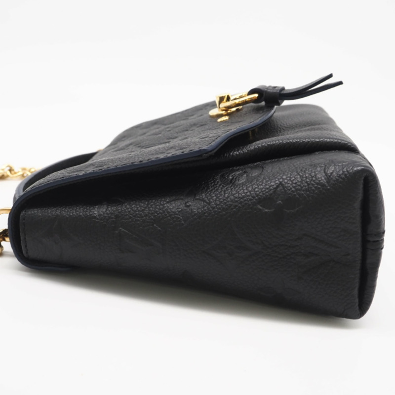 路易威登 (LOUIS VUITTON) Monogram Empreinte Blanche BB Noir M43624 女士單肩包，黑/藍小牛皮-5