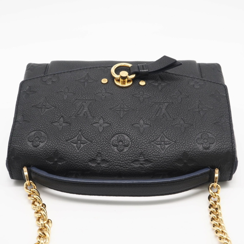 路易威登 (LOUIS VUITTON) Monogram Empreinte Blanche BB Noir M43624 女士單肩包，黑/藍小牛皮-8