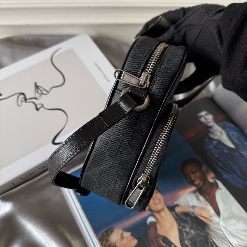 Interlocking G 標誌迷你拉鍊二用包(黑灰色)-2