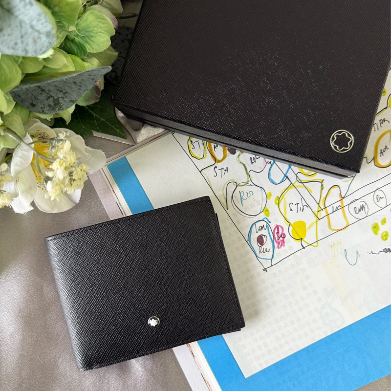 匠心系列防刮牛皮對開6卡短夾(黑色)-0