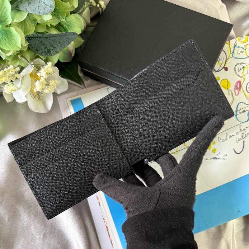 匠心系列防刮牛皮對開6卡短夾(黑色)-6