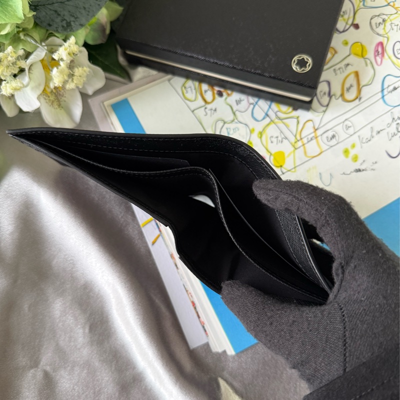 匠心系列防刮牛皮對開6卡短夾(黑色)-7