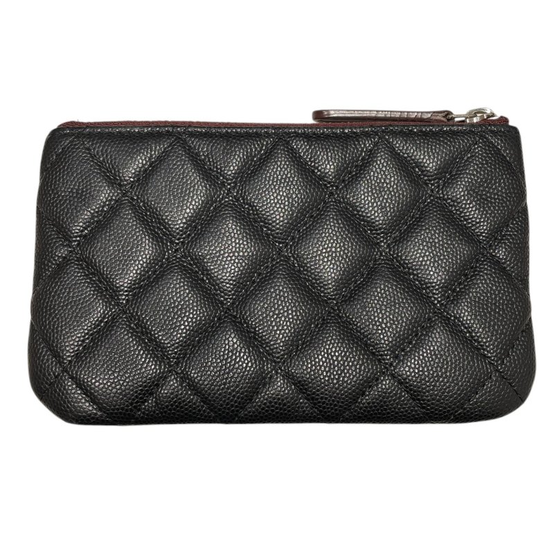 CHENAL 香奈兒 零錢包 荔枝皮 黑色 金釦-1