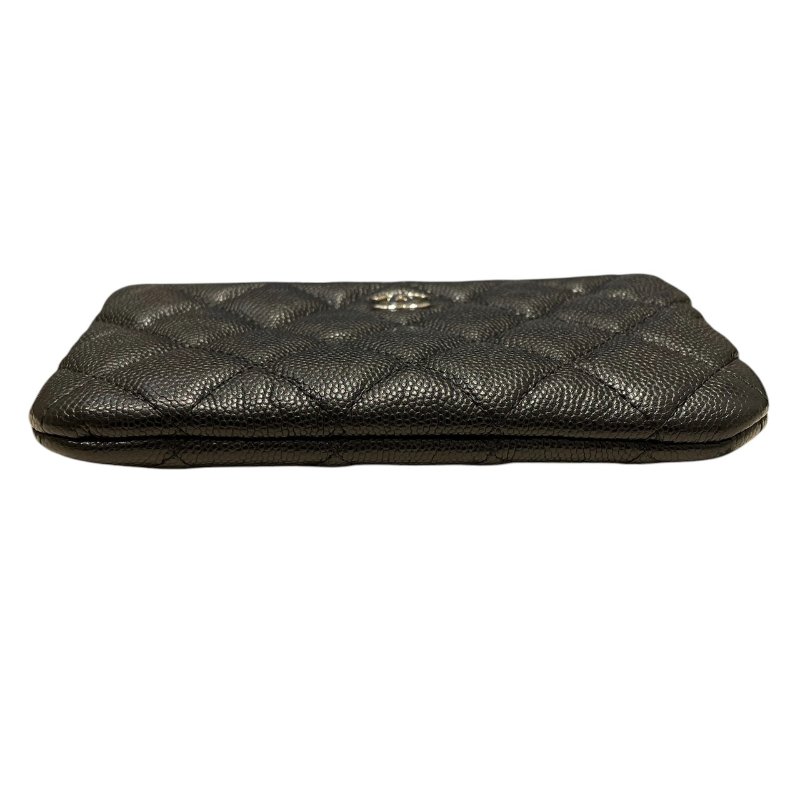 CHENAL 香奈兒 零錢包 荔枝皮 黑色 金釦-2