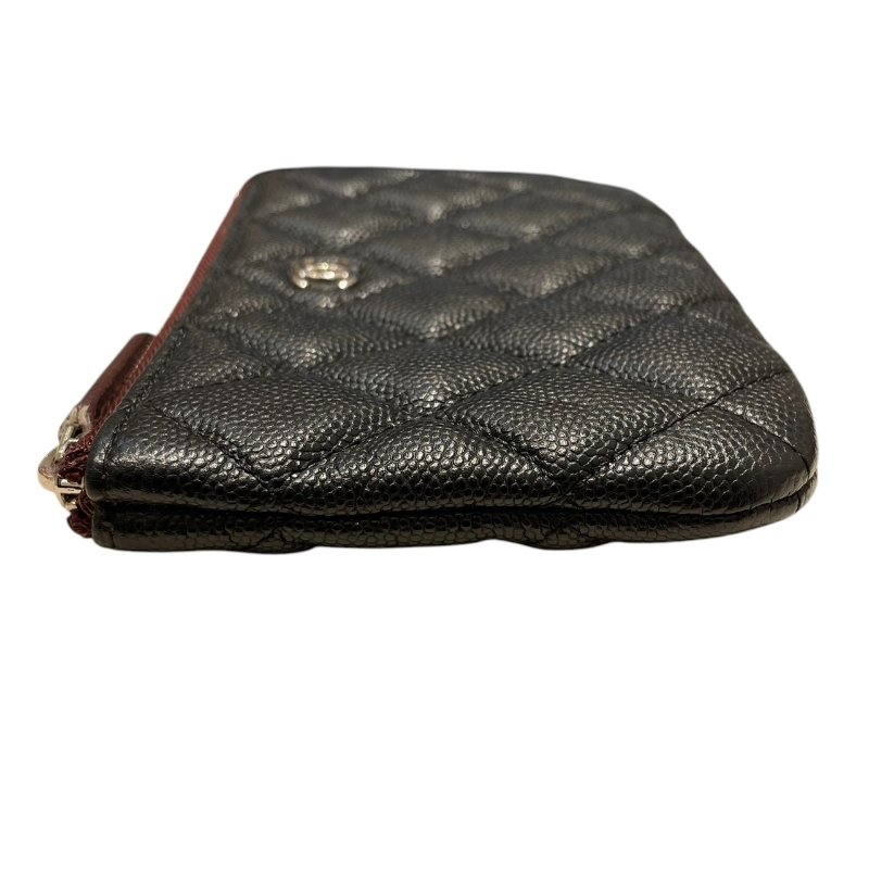 CHENAL 香奈兒 零錢包 荔枝皮 黑色 金釦-3