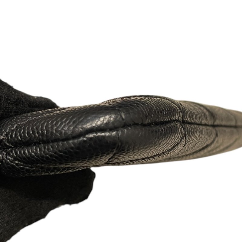 CHENAL 香奈兒 零錢包 荔枝皮 黑色 金釦-5