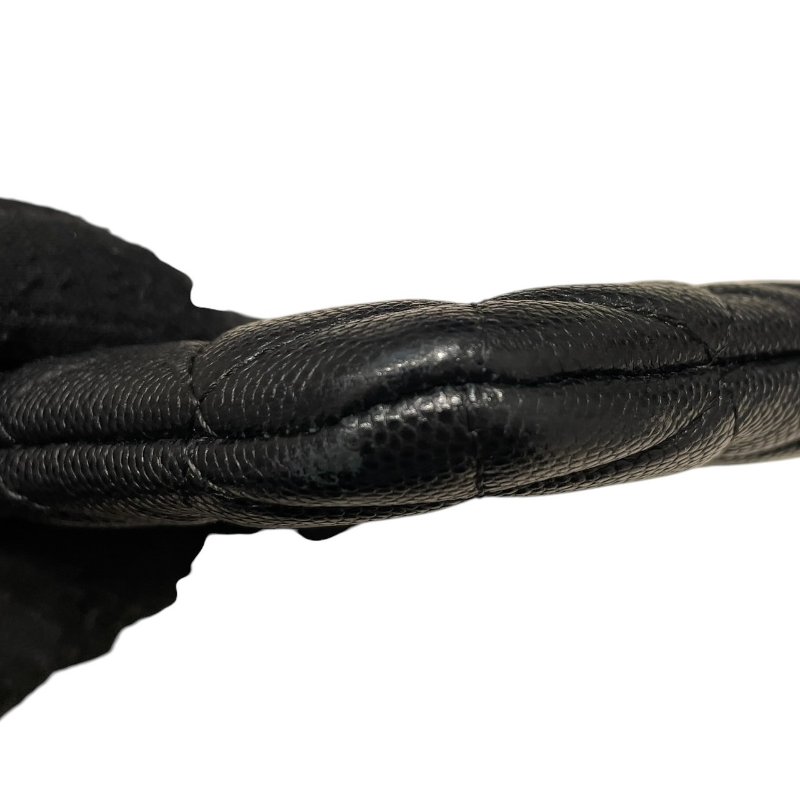 CHENAL 香奈兒 零錢包 荔枝皮 黑色 金釦-6