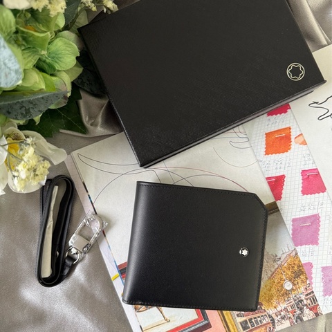 Meisterstuck 大班系列附掛繩6卡對開短夾(黑色)