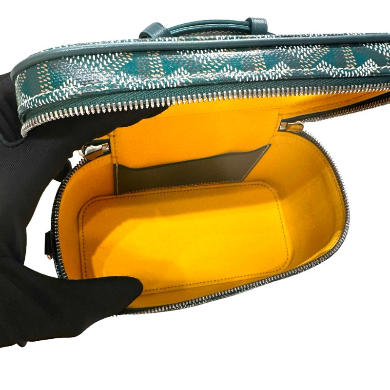 Used GOYARD Vanity case Shoulder Bag Green PHW-16