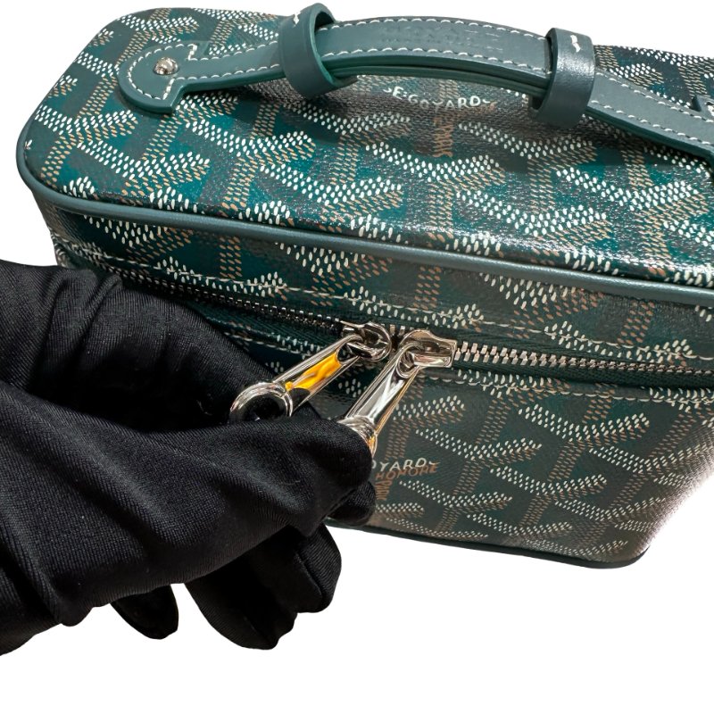 Used GOYARD Vanity case Shoulder Bag Green PHW-17