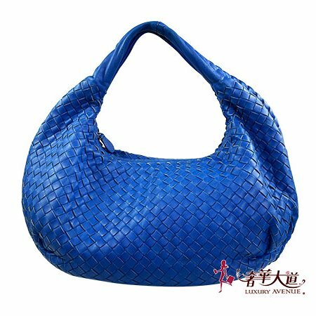 ＊奢華大道國際精品＊【BV311】BV電光藍小羊皮編織和尚肩背包 (小)