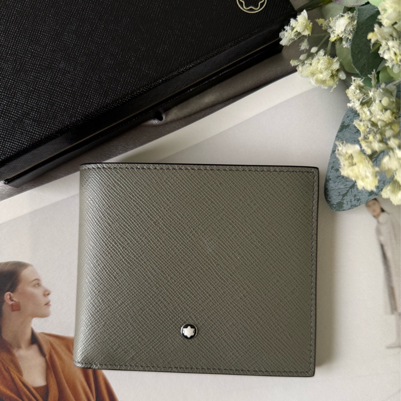 匠心系列防刮牛皮對開8卡短夾(灰色)-0