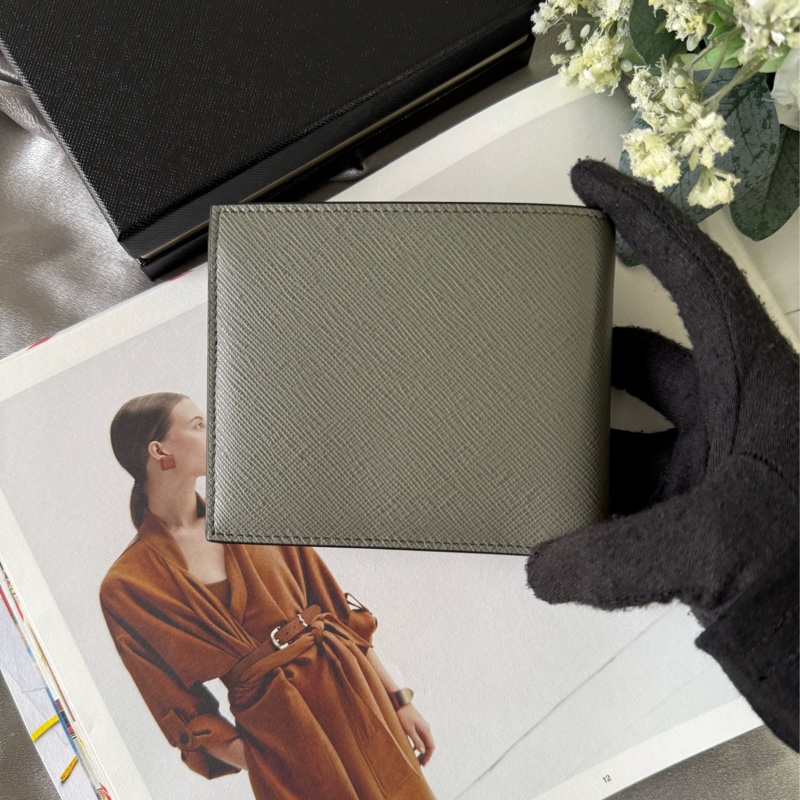 匠心系列防刮牛皮對開8卡短夾(灰色)-3