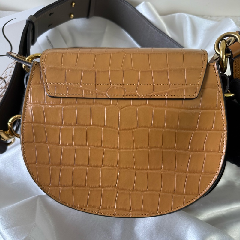 Tess Small Bag 壓鱷魚紋牛皮肩背/斜背二用包(秋葉棕)-2