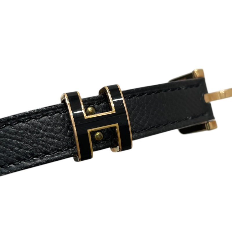 HERMES 愛馬仕 POP H 腰帶 黑色 金釦-2