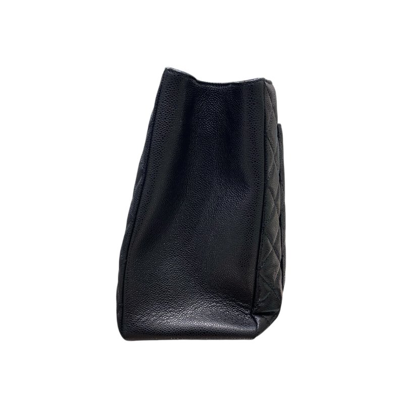 CHANEL 香奈兒 GST TOTE BAG 托特包 荔枝牛皮 黑色 銀釦-3