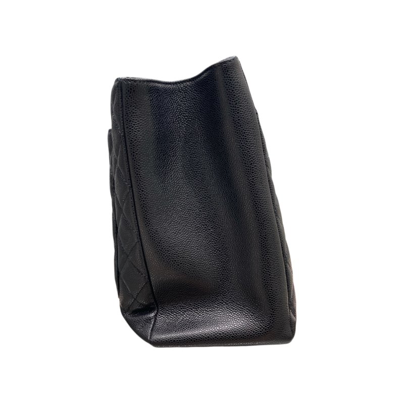 CHANEL 香奈兒 GST TOTE BAG 托特包 荔枝牛皮 黑色 銀釦-4