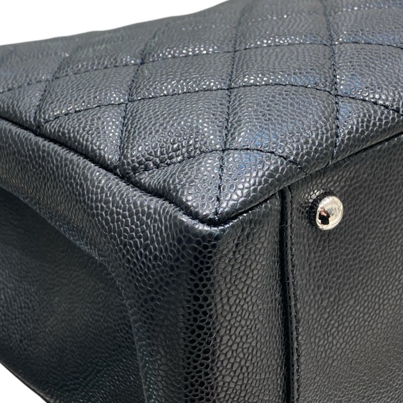 CHANEL 香奈兒 GST TOTE BAG 托特包 荔枝牛皮 黑色 銀釦-7