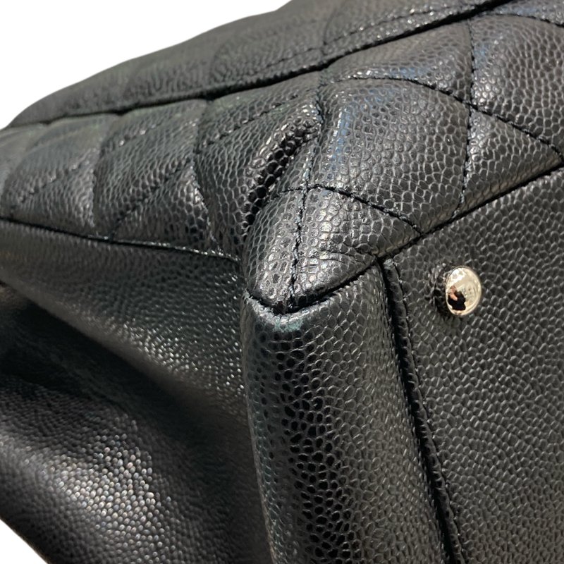 CHANEL 香奈兒 GST TOTE BAG 托特包 荔枝牛皮 黑色 銀釦-9