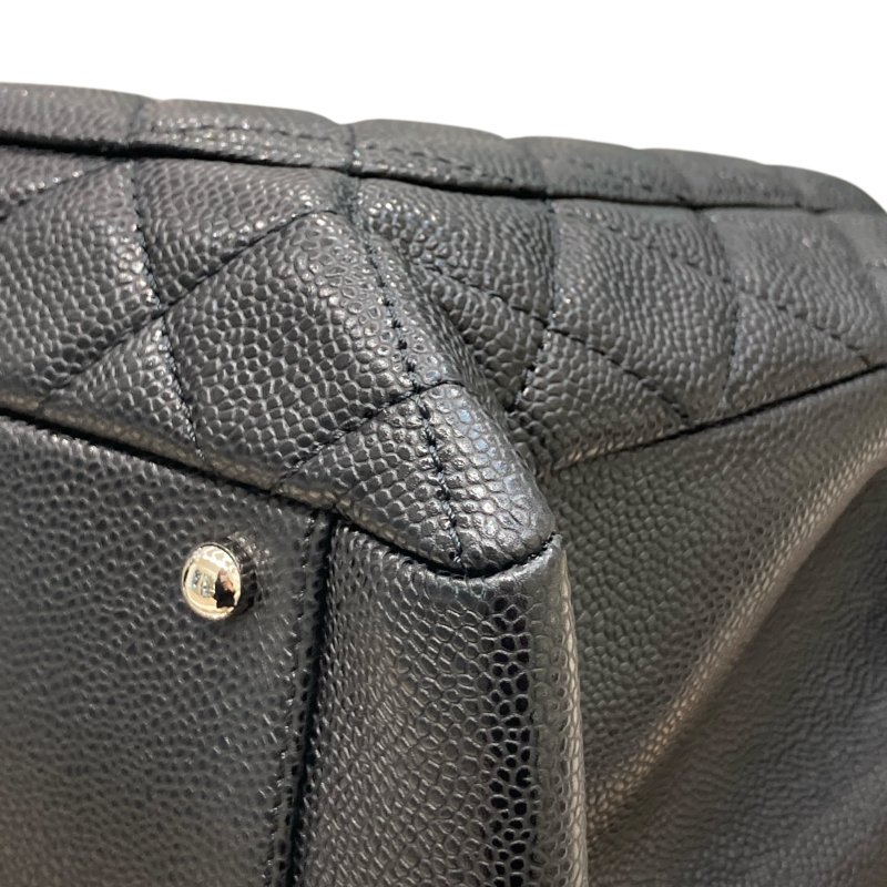 CHANEL 香奈兒 GST TOTE BAG 托特包 荔枝牛皮 黑色 銀釦-10