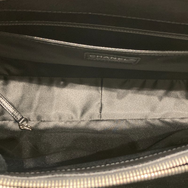 CHANEL 香奈兒 GST TOTE BAG 托特包 荔枝牛皮 黑色 銀釦-11