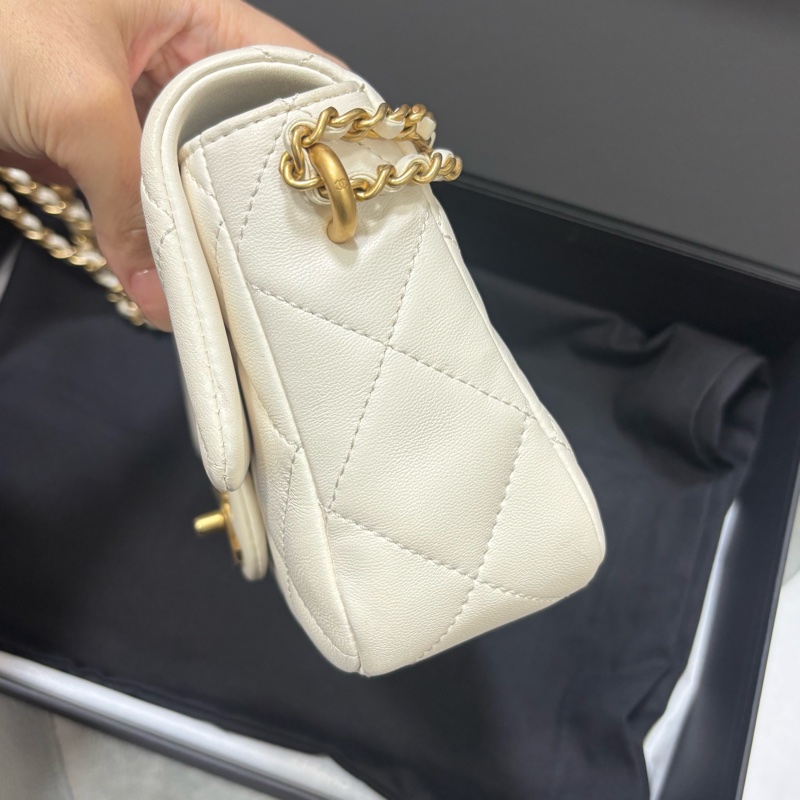 Chanel白金羊皮珍珠皮穿練調節扣mini coco晶片款-2