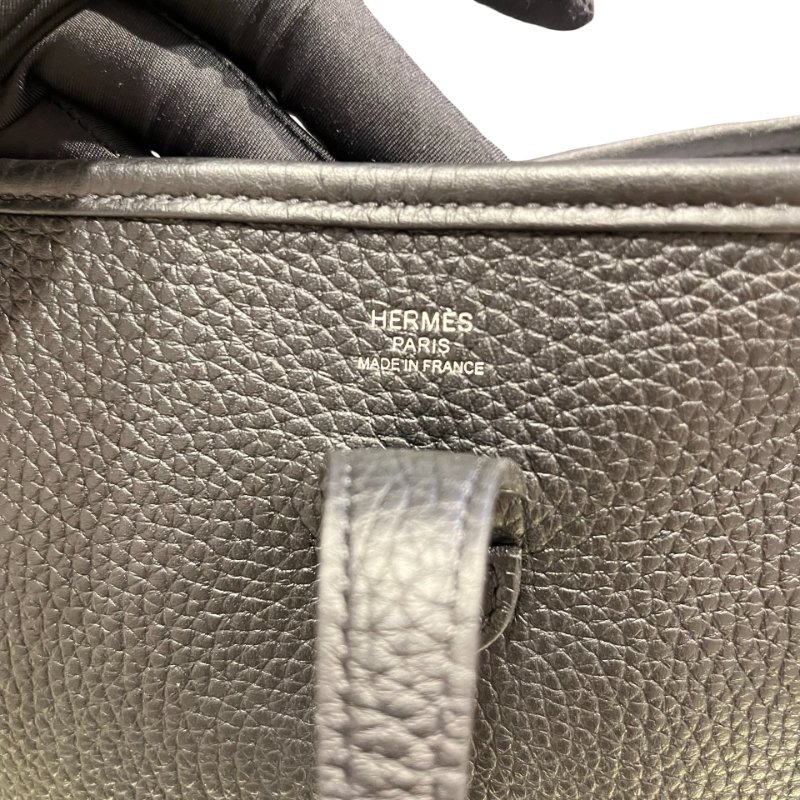 Used Hermès Evelyne Cross Body Bag Black PHW-1